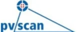 Logo mit Zielscheiben-Symbol, blauem Dreieck. Text: "pvscan". Schlichtes, technisches Design.